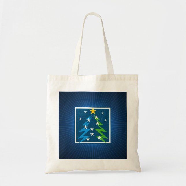 Tote Bag Arrière - plan bleu Noël (Devant)