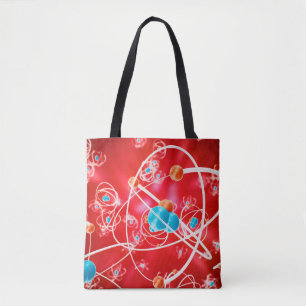 Tote Bag arrière - plan d'atome Abstrait, modèle de chimie
