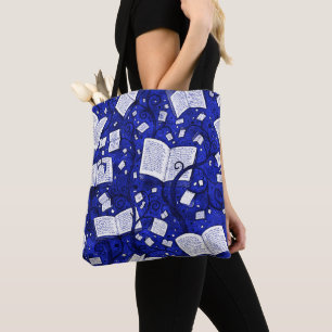 Tote Bag Arrière - plan de livres bleus