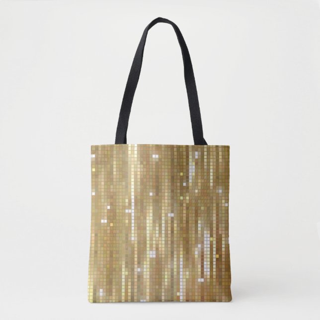 Tote Bag Arrière - plan doré en mosaïque abstraite brillant (Devant)