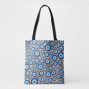 Tote Bag Arrière - plan en pastel grec d'or de motif d'oei