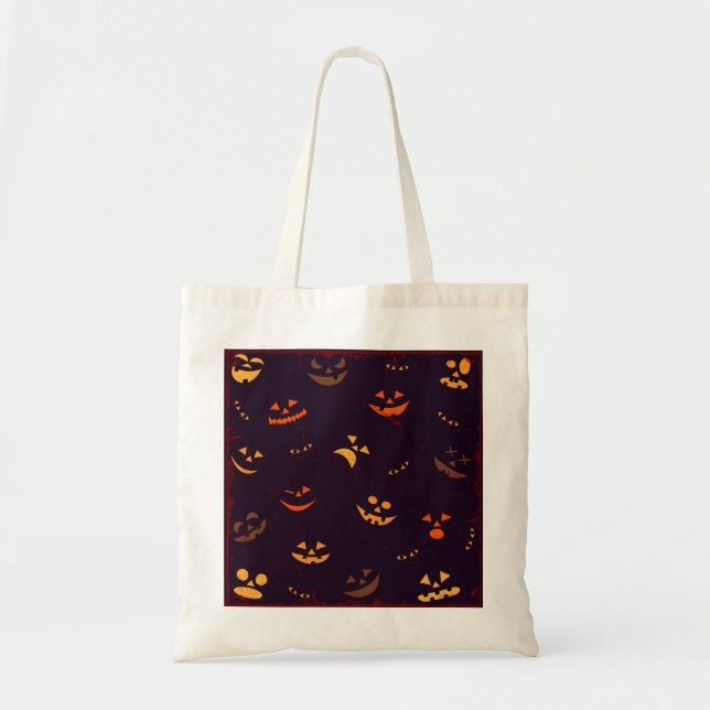 Tote Bag Arrière - plan Motif Sans Faille Du Visage Du Diab (Devant)