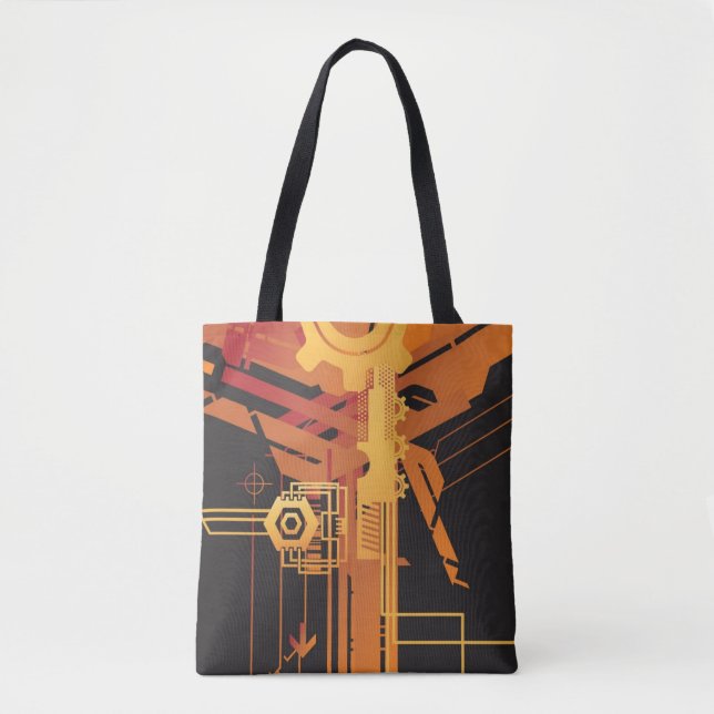 Tote Bag Arrière - plan tramé technique (Devant)