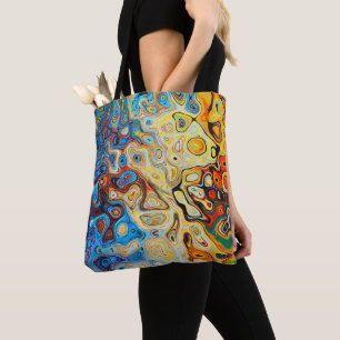 Tote Bag Art Abstrait bleu moderne