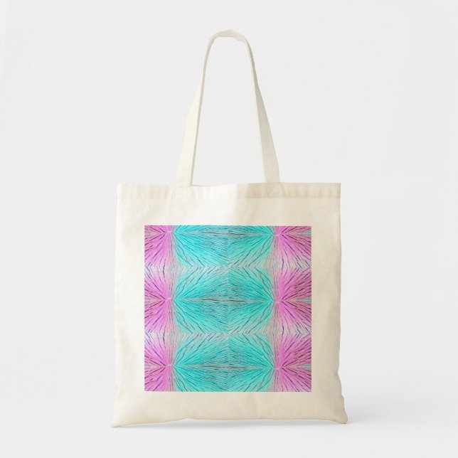 Tote Bag Art abstrait de cristaux dans les roses et le vert (Devant)
