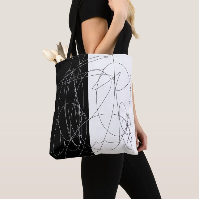 Tote Bag Art abstrait de ligne de griffes minimes (De près)