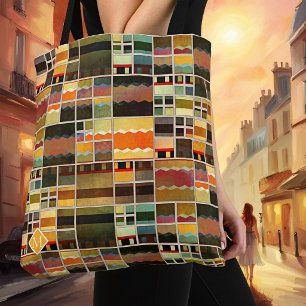 Tote Bag Art abstrait géométrique du milieu du siècle