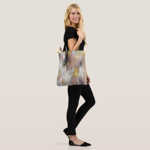Tote Bag Art Abstrait rose or moderne