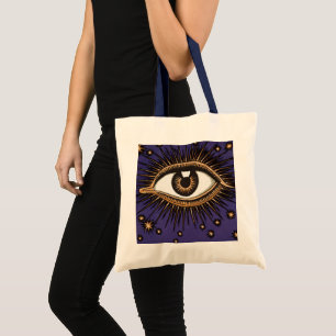 Tote Bag Art céleste mystique de l'Œil qui voit tout de sty