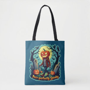 Tote Bag Art Citrouille éffrayant : Parfait pour la décorat