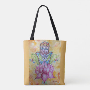 Tote Bag Art coloré Fourre-tout d'aquarelle de Hamsa