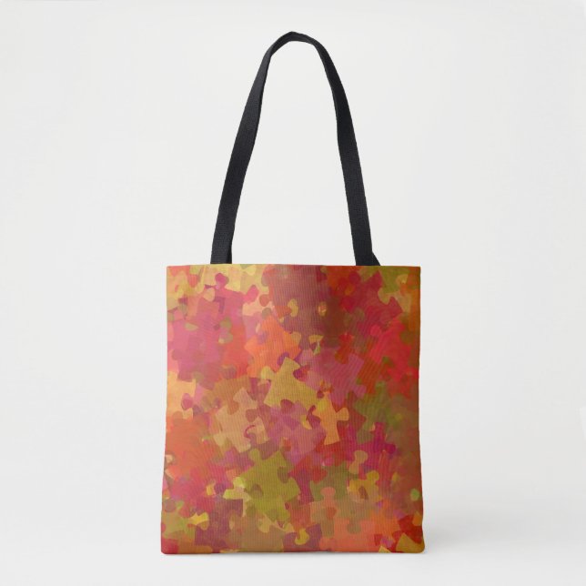 Tote Bag Art de collage de puzzle de sensibilisation sur (Devant)