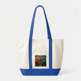 Tote Bag Art de couple d'androïde cyberpunk biomécanique
