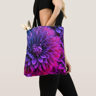 Tote Bag Art de fleur fractale vibrante