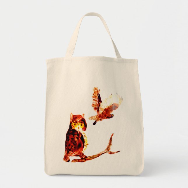 Tote Bag Art de hibou fauve (Devant)