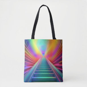 Tote Bag Art de l'escalier arc-en-ciel