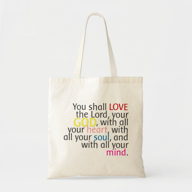 Tote Bag Art de mot - aimez Dieu avec l'âme d'esprit de (Devant)