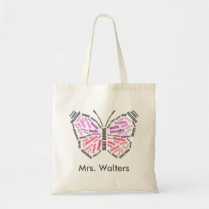 Tote Bag Art de mot du papillon du professeur