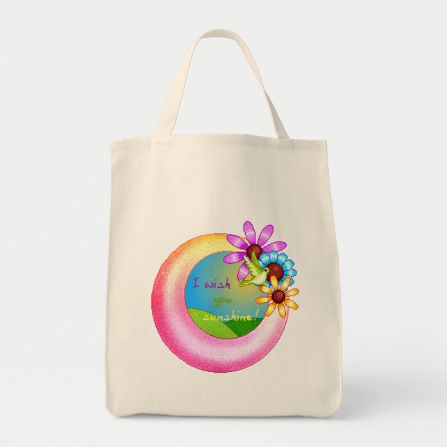 Tote Bag Art de pixel de souhait de soleil (Devant)