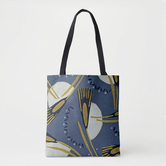 Tote Bag Art Déco Conception florale N° 7 (Devant)