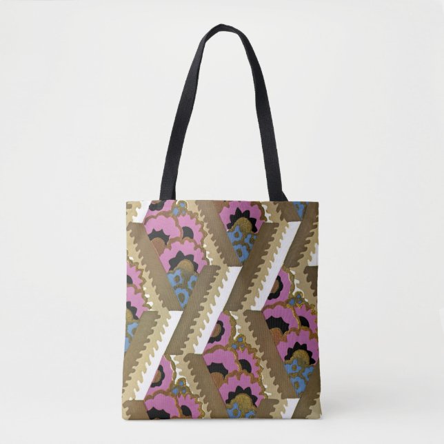 Tote Bag Art Déco Design No 9 motif floral (Devant)