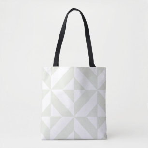Tote Bag Art Déco géométrique gris doux