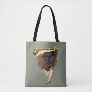Tote Bag Art Déco vintage Flapper au paon