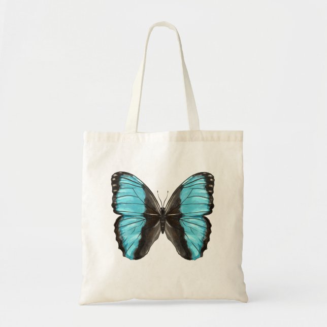 Tote Bag Art des insectes papillon bleu (Devant)