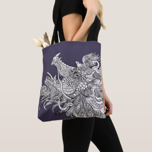 Tote Bag Art détaillé de dragon d'enchantement de dragon