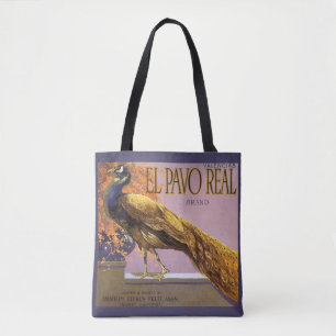 Tote Bag Art d'étiquette de caisse de fruits vintage El Pav