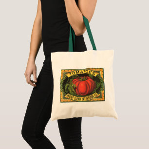Tote Bag Art d'étiquette de caisse de fruits vintage, tomat