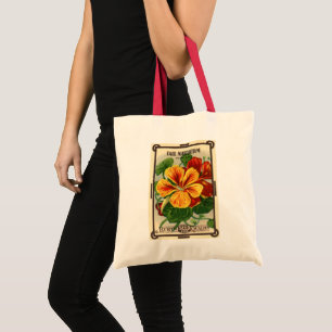 Tote Bag Art d'étiquette de paquet de graines vintage, fleu
