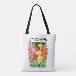 Tote Bag Art d'étiquette de paquet de graines vintage, Fleu