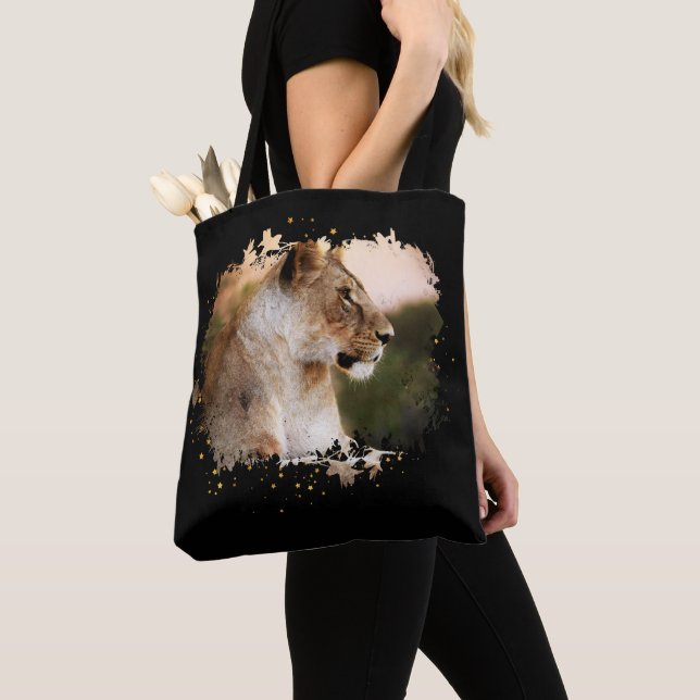 Tote Bag *~* Art d'or céleste AP23 LIONESSE artistique (De près)
