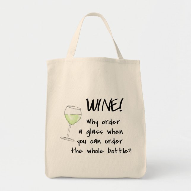 Tote Bag Art drôle des textes de mot de bouteille entière (Devant)