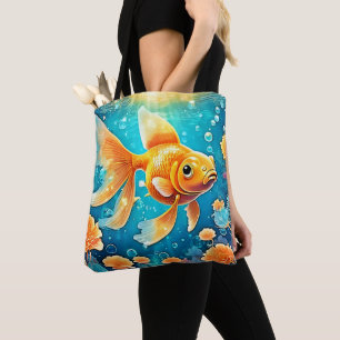 Tote Bag Art du poisson rouge sous-marin