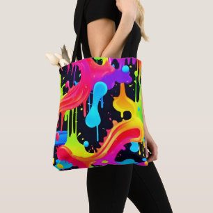 Tote Bag Art éclatant couleur néon dynamique