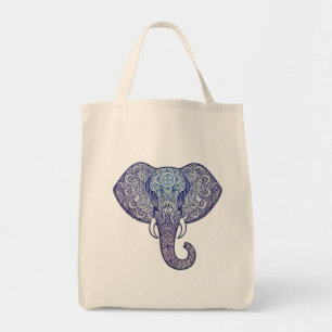 Tote Bag Art éléphant au henné