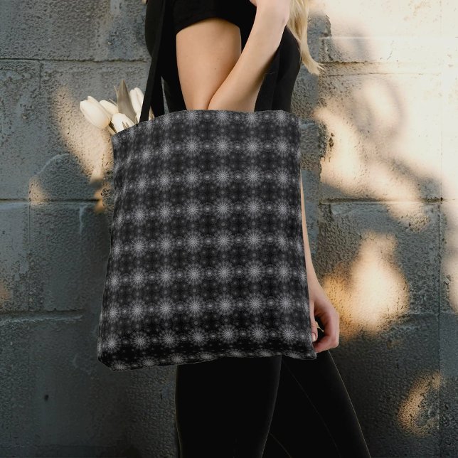 Tote Bag Art floral brillant et noir (Créateur téléchargé)