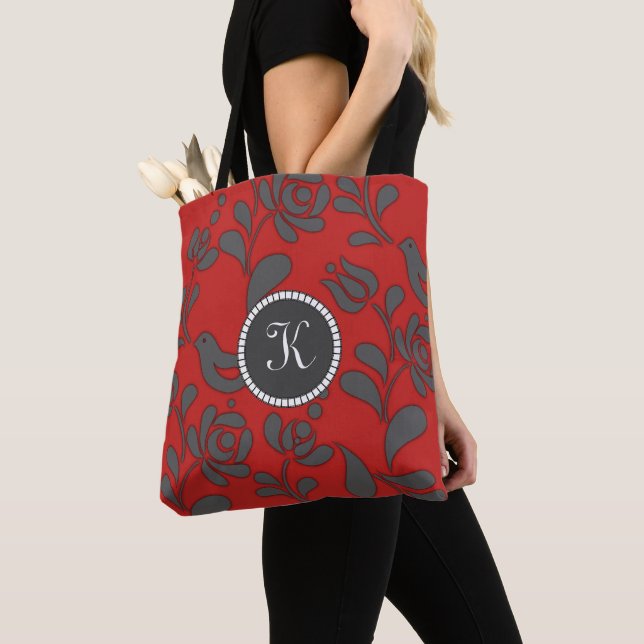 Tote Bag Art folklorique hongrois personnalisé (De près)