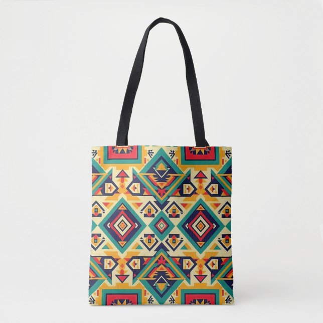 Tote Bag Art géométrique aztèque (Devant)
