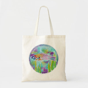 Tote Bag Art hawaïen de batik de poissons de Wrasse de