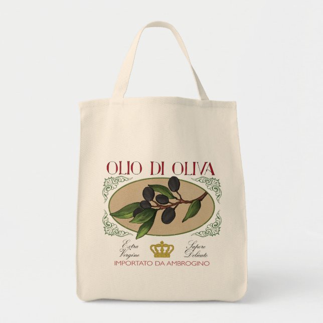 Tote Bag Art italien Fourre-tout d'étiquette d'olives de (Devant)
