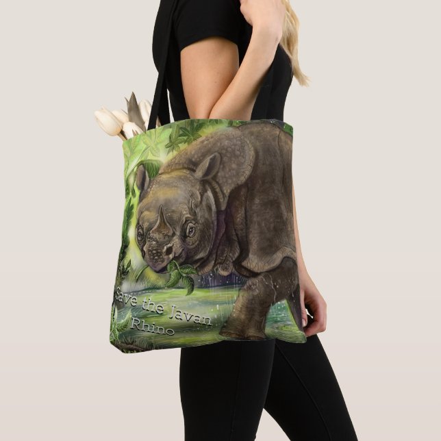 Tote Bag Art Javan Rhino (De près)