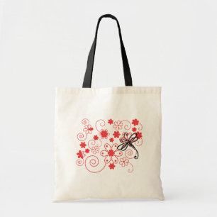 Tote Bag Art Libellule Fleurie