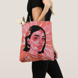 Tote Bag Art minimaliste boho féminin moderne