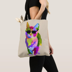Tote Bag Art moderne cool pop art chaton chaton