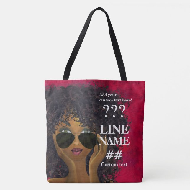 Tote Bag Art noir de sororité rouge (Devant)
