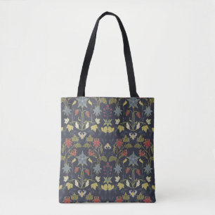 Tote Bag Art Nouveau Aquilegia : Flore foncée