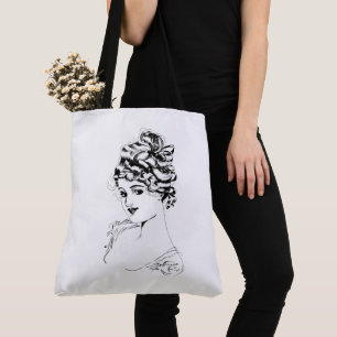 Tote Bag Art Nouveau Lady 1917 Art